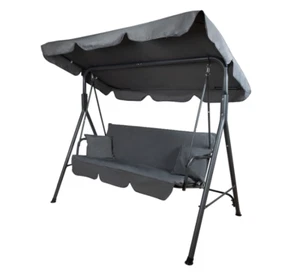 Hollywoodschaukel Gartenschaukel 3-Sitzer mit verstellbarem Dach bis- 200 kg - Bild 1 von 7