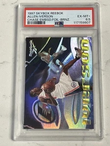 1997 Skybox Reebok THE ANSWER Allen Iverson Chase Embossed Foil Bronze PSA 6.5 - Picture 1 of 2