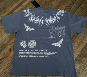 Darc Sport Wolf Iron V2 Premium Oversized T-Shirt Norse Blue Workout Tee NWT L - Picture 1 of 11