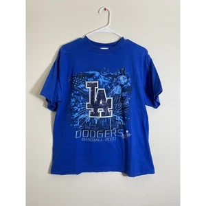 Vintage Los Angeles Dodgers T Shirt Kurzarm Blau Gr. L MLB Y2K 90er Grafik - Bild 1 von 6