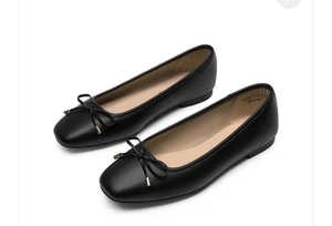 DREAM PAIRS Talla 7 Ballet Planos Negro Puntera Cuadrada Sin Cordones Negro Dorado Detalle de Lazo - Imagen 1 de 12