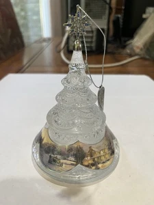 THOMAS KINKADE 2010 Holiday Splendor Cristal Navidad ORNAMENTO 6" - Imagen 1 de 4