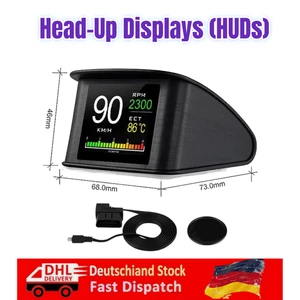 OBD2 HUD Tachometer Auto Digital Head Up Display Turbo RPM Alarm Temp DTCs scann - Bild 1 von 16