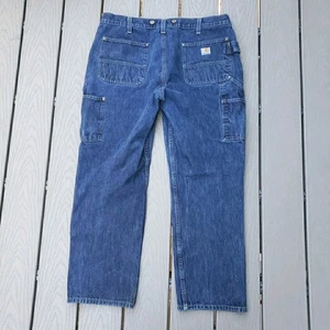 Carhartt Jeans Uomo 38x32 (37x29,5) Doppio Frontale Logger Denim Bretelle - Foto 1 di 15