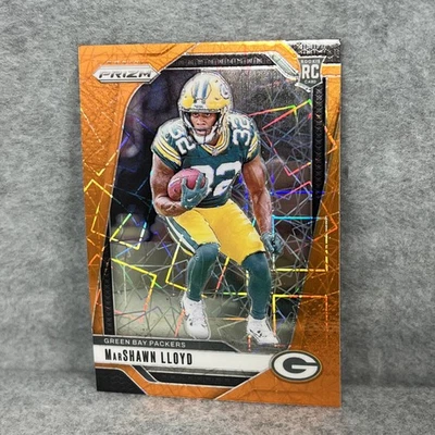 2024 Panini Prizm Football #374 MarShawn Lloyd Orange Lazer Rookie Card - Image 1 of 3