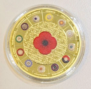 Australia Red Poppy Remembrance Souvenir Medallion - Picture 1 of 2