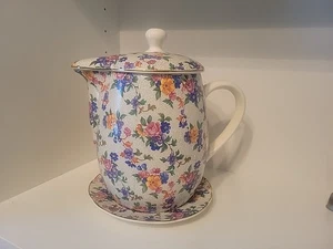 Cheery Chintz Warwick Erphila Germany Pitcher Lid Underplate Vtg HTF READ - Picture 1 of 23
