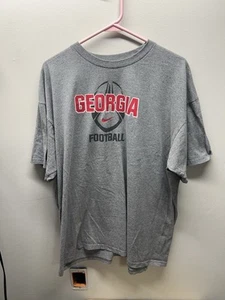 #F131 MEN NIKE XL COTTON Y2K Logo SHIRT UGA Bulldogs Georgia Dawgs - Picture 1 of 6