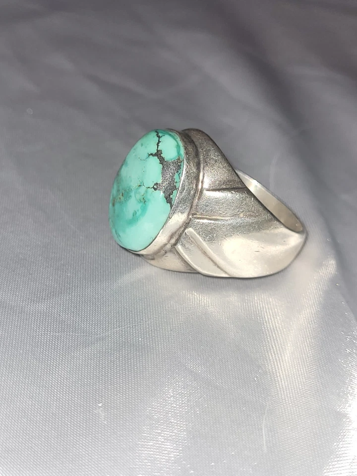 Hermoso anillo turquesa .925 para hombre Foto 1 de 4