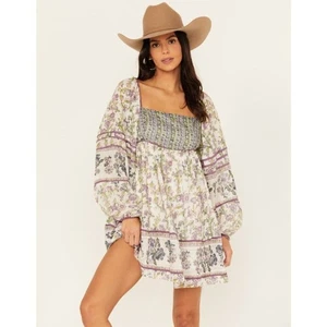 Free People Border Endless Afternoon Mini Dress Ivory Combo NWT Size XS - Picture 1 of 8