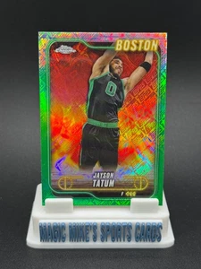 Jayson Tatum 2024-25 Topps Chrome #51 rifrattore logo verde - corrispondenza colori Celtics - Foto 1 di 2