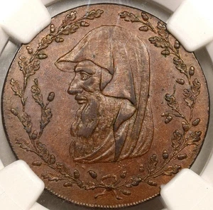 Great Britain North Wales 1/2 Penny 1793 NGC AU55 BN D&H-1D - Picture 1 of 3