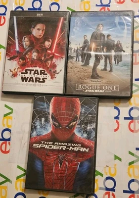 Star Wars Episode VIII The Last Jedi + Rogue One + Amazing Spiderman DVD  - Image 1 of 3