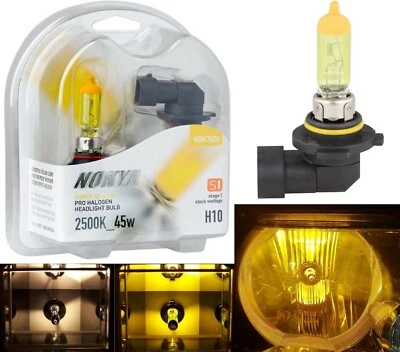 Nokya 2500K Yellow H10 9145 Nok7626 45W Two Bulbs Fog Light Replace Plug Play EO - Image 1 of 4