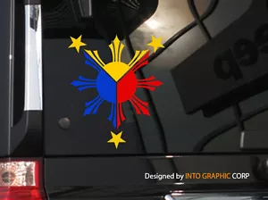 Filipino Vinyl Car Decal Sticker 5" (H) w/ Philippine Flag theme 3 colors - Foto 1 di 1