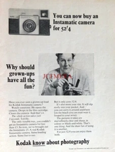 KODAK Cartridge Film INSTAMATIC Camera 1966 Advert  PRINT - Picture 1 of 1