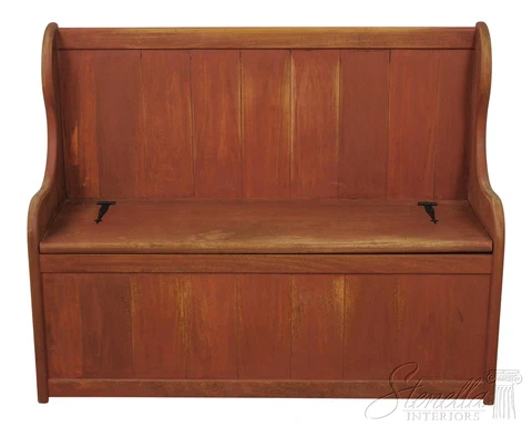 L57587EC: Country Painted Flip Seat Hall Bench Cover