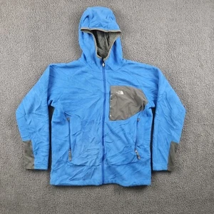 THE NORTH FACE Jacket Boys XL 18 Years Blue Fleece Hooded Hoodie Full Zip Sherpa - Picture 1 of 11