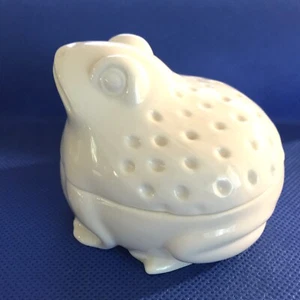  D'Arte Dr Ermete Agostinelli Italien Porzellan FROSCH Kröte Schmuck Schale weiß - Bild 1 von 9