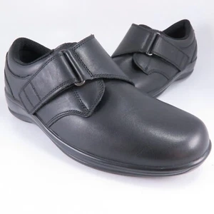 NEW ~ OrthoFeet ACADIA 810 Shoes Womens Size 8.5M Black Leather Monk-Straps - Picture 1 of 7