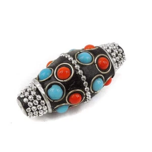 Large Loose Tibetan Metal Bead - Picture 1 of 3