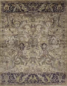 Oriental area rug 9.01 X 11.7 INdo Agra Wool Fine Quality Vintage gold Black - Picture 1 of 5