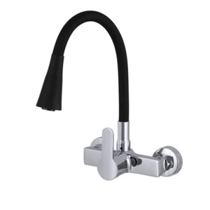 Wandarmatur mit Flexibler auslauf mit Brause Küchenarmatur Spültischarmatur - Bild 1 von 2