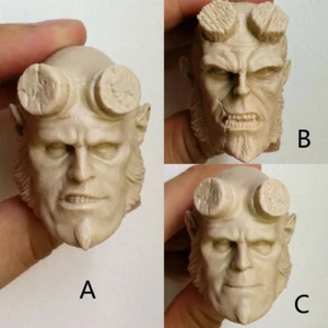 Blank 1/6 scale Hellman Hellboy Ron Perlman Head Sculpt Unpainted Fit 12" Figure - Picture 1 of 16