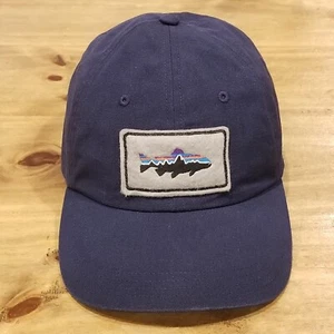Patagonia Hat Cap Strap Back Blue One Size Fish Patch Adjustable Cotton Dad - Picture 1 of 9