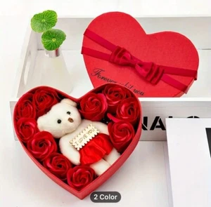 ROSE TEDDY BEAR For Valentines Day, Birthday Gift, for lovers, Mom, wife, Sister - Picture 1 of 3