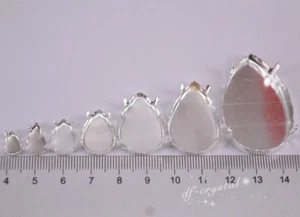 Ajustes de joyas de vidrio facetado con gotas lagrimales para coser en la selección de tamaños - Imagen 1 de 11