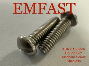 Var pk Qtys 4BA x 1/2 Zoll Runde Spielautomat Schraube Edelstahl Schlitz Dom - Bild 1 von 4