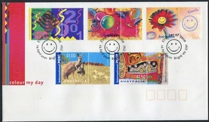 Australia Colour My Day 2001 conjunto de 5 cubiertas primer día, muy buen estado - Imagen 1 de 1