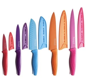 Knife Set, Sharp 10-Piece Kitchen Knife Set with Covers - Picture 1 of 2