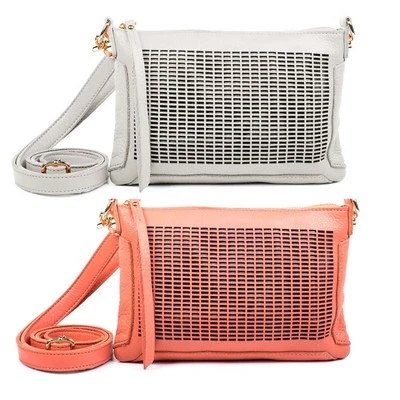 Bolso Bandolera Linea Pelle $188 Preston Cuero Coral Naranja o Marfil  Foto 1 de 3