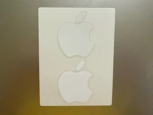 2 Authentic Small OEM Apple White Logo Sticker Decal iphone iPod iPad iMac Mac - Picture 1 of 1