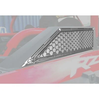 CNC Billet Side Air Intake Clutch Grille Grill Bezels RZR XP Turbo Raw Silver - Image 1 of 4