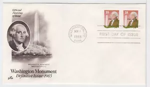 TurtlesTradingPost- Washington Monument Coil Pair 1985 #2149 FDC Artcraft Cachet - Picture 1 of 1