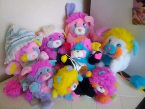 Vintage Popples & Popplin Plush Lot of 8 Rocker Baby Large Small 80s Stuffed Toy - Picture 1 of 24