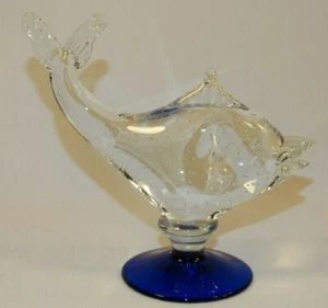 BEAUTIFUL SYLVESTRI MURANO ART GLASS FISH FIGURINE PAPERWEIGHT CONTROLLED BUBBLE - Bild 1 von 8