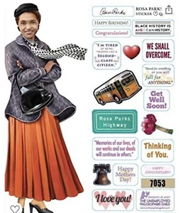 1 Biglietto Auguri Rosa Parks Quotables Vuoto con Adesivi e Busta + 1 ALTRO - Foto 1 di 10
