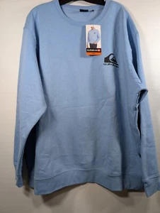 Quiksilver Sweater Mens XXLarge Light Blue Fleece Crew Skateboarding Pullover - Picture 1 of 4
