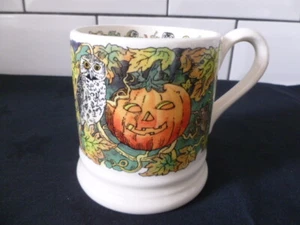 Emma Bridgewater Autumn Scene Halloween Pumpkin Owl 1/2 Pint Mug New Unused - Picture 1 of 4