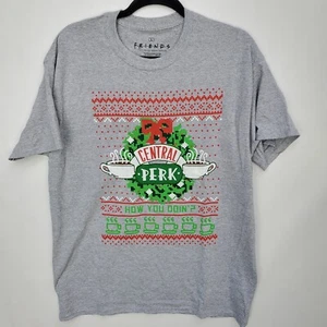 Friends Central Perk Herren großes Weihnachtsshirt, grau, wie geht's? - Bild 1 von 4