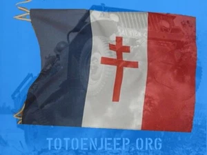 DRAPEAU FLAG COTON EPAIS 1M FRANCE FFL 2DB . jeep willys dodge us ww2 - Imagen 1 de 1