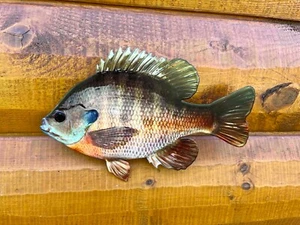 Realistic Bluegill Fish Metal Replica 2D Wall Mount Wildlife Art Cabin Art Decor - Picture 1 of 5