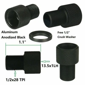 Aluminum M13.5 x 1 LH To 1/2x28 TPI Adapter for Glock Walther H&K and Sig Sauer - Picture 1 of 14