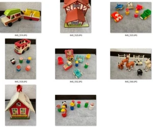 FISHER PRICE LITTLE PEOPLE vintage playing Family school camping mini bus - Bild 1 von 61