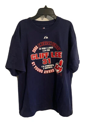 Cleveland Indians Cliff Lee 2008 American League Cy Young Award T-Shirt Large - Image 1 of 4