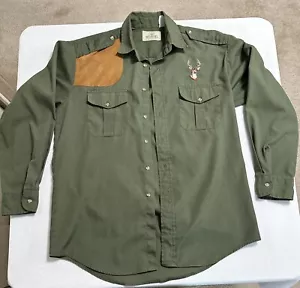 VTG Red Head L-XL Shooting Shirt Mens Olive Button Up Buck Hunting Redhead - Picture 1 of 22